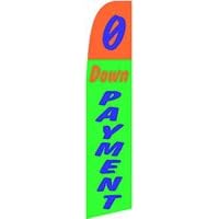 0 Down Payment (Orange & Green) Feather Flag (11.5 x 2.5 Feet)