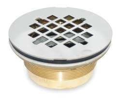 Industrial Grade 1RLV3 Shower Drain, Compression, Brass, SS Grid
