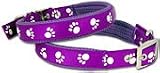 Omni Pet Padded Dog Collar - Purple Paws 16