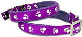Omni Pet Padded Dog Collar - Purple Paws 20