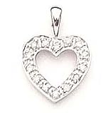14kt White Gold Diamond Heart Charm- DS1052