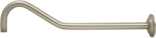 17 Long Satin/Brushed Nickel Shower Head Arm & Flange