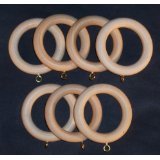 Premium Solid Wood Unfinished Pole Rings for Drapes [CAPITOL CITY LUMBER]