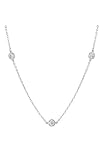 Image of Sterling Silver Cubic Zirconia Adjustable Station Necklace By Crislu