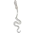 Solid 14kt White Gold Cubic Zirconia Sexy Snake Belly Ring
