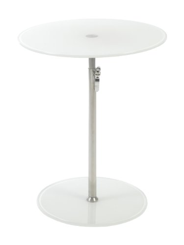ITALMODERN Radinka Round Glasss Table; Pure Wht Print