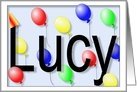 Lucys Birthday Invitation, Party Balloons Card