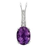 14kt. White Gold, Amethyst, Pink Tourmaline & Diamond Pendant