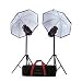 Multiblitz Profilux 600 2-Lights Location Set (w/2 600WS Profilux Lights, Reflectors, Umbrellas, Stands, Sync Cords & Case)