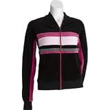 Fila Vintage Velour Jacket (COLOR: Black/Pink, SIZE:Large)