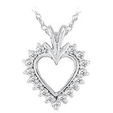 10kt. White Gold, 1/4 ct. tw. Diamond Heart Pendant