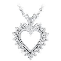 10kt. White Gold, 1 4 ct. tw. Diamond Heart Pendant by Fred Meyer Jewelers