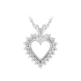 10kt. White Gold, 1 4 ct. tw. Diamond Heart Pendant by