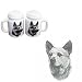 Australian Cattle Dog Large Salt and Pepper Shakers, Porcelain by Rosalinde (4')