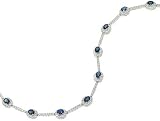 Diamond(1.31ct) Bracelet w/Oval Blue Sapphires(2.43ct)