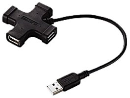 ELECOM MacWin X USB Hub 4 Port Schwarz Hochwertiger 4Port USB Hub Ideal fuer mobilen Einsa Preisvergleich