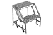 Perforated 16W 2 Step Steel Rolling Ladder 10D Top Step