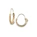14k Yellow Gold 11mm Twist U Wire Diamond Cut Hoop Earrings