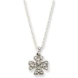 Silver-tone Celtic Trinity Cross Necklace - JewelryWeb