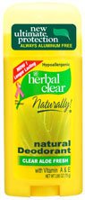 Herbal clear natural deodorant clear aloe fresh with aluminum free - 2.65 oz