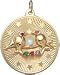 Jewelry : Love Birds on Star Disc, 14K Gold Charm