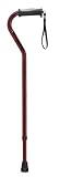Drive Medical Adjustable Height Offset Handle Cane with Gel Hand Grip, Red Crackle