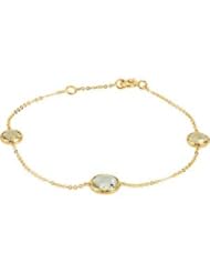 Genuine Quartz Bracelet 14K Yellow Green Quartz & Lemon Quarts 7 Inch 68932
