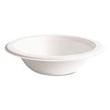 Eco-Products EPBL12PK Compostable Sugarcane Dinnerware- 12 oz. Bowl- Natural White- 50/Pack