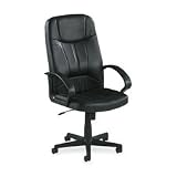 Lorell Products - Executive High-Back Chair - 26x29-1 2x49-13 16 - Black Lthr - Sold as 1 EA - Executive high-back chair offers a fully upholstered design with black - split leather for a rich classic look Black frame has stylish open loop arms and five-star nylon base with casters for mobility Functions include pneumatic seat-height adjustment - 360-degree swivel - tilt - and tilt tension High-back chair meets the CA117 fire retardant standard