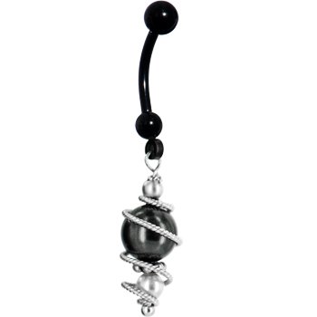 Handcrafted Genuine STERLING PEARL SWIRL Black 