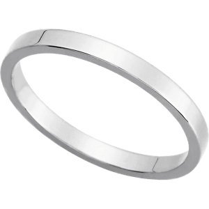 Genuine IceCarats Designer Jewelry Gift 10K White Gold Wedding Band Ring Ring. 02.00 Mm Flat Band In 10K Whitegold Size 4