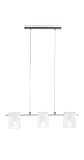 Eglo  85083A Bogota, Nickel & Satin/Frosted & Clear, 3-Light Pendant Light Fixture