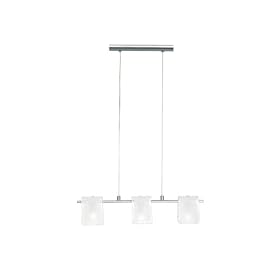 Eglo 85083A Bogota, Nickel and Satin Frosted and Clear, 3-Light Pendant Light Fixture by Eglo