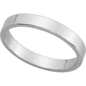 Genuine IceCarats Designer Jewelry Gift 10K White Gold Wedding Band Ring Ring. 03.00 Mm Flat Band In 10K Whitegold Size 10