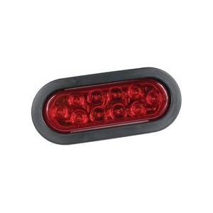 Wesbar LED 6-Inch Oval Tail Light, Grommet Mount, 10-Diode, Red by