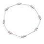 Anklet - Stretch Liquid Silver Polished Beads Sterling Silver