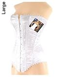 Corset w/boning, & lace up back white large