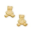 14K Yellow Gold Children's Teddy Bear Pierced Earrings (Pair)