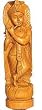 Krishna Hindu God Wood Sculpture Statue 12 x 3 inches