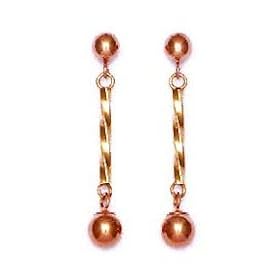 14k Rose Drop Friction-Back Earrings by 
