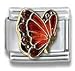 January Garnet Gold Czech Crystal Butterfly title=