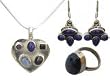 Earring Ring and Pendant Sets Sterling Silver Multi Gem Jewelry (pr337)