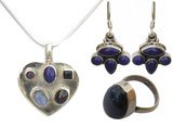 Earring Ring and Pendant Sets Sterling Silver Multi Gem Jewelry (pr337)