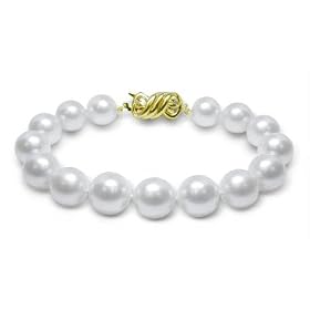 10x11mm Australian White South Sea Cultured Pearl Bracelet - 8 inches