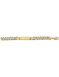 10mm 14k White Pave Curb ID Bracelet 8.5"