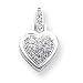 14k White Gold Diamond Heart Pendant