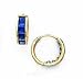 Jewelry : 14k Yellow 3 mm Square Sapphire-Blue CZ Hinged Earrings