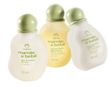 Linha Mamae Bebe Natura - Mini Kit com Agua de Colonia, Locao Hidratante e Sabonete Liquido (3 x 50 Ml) - (Mom and Baby Mini Kit: Eau De Cologne, Moisturizing Lotion and Liquid Soap (3 x 1.7 Fl Oz))