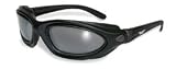 RTG Sunglasses To Goggles with Padding - 3 Lenses Clear Smoked and Yellow Plus Case Deluxe Motorcycle Kit Eyewear Also Great for Airsoft Paintball and Shooting