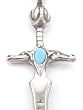 Turquoise Color Ancient Dragon Sword Pewter Pendant